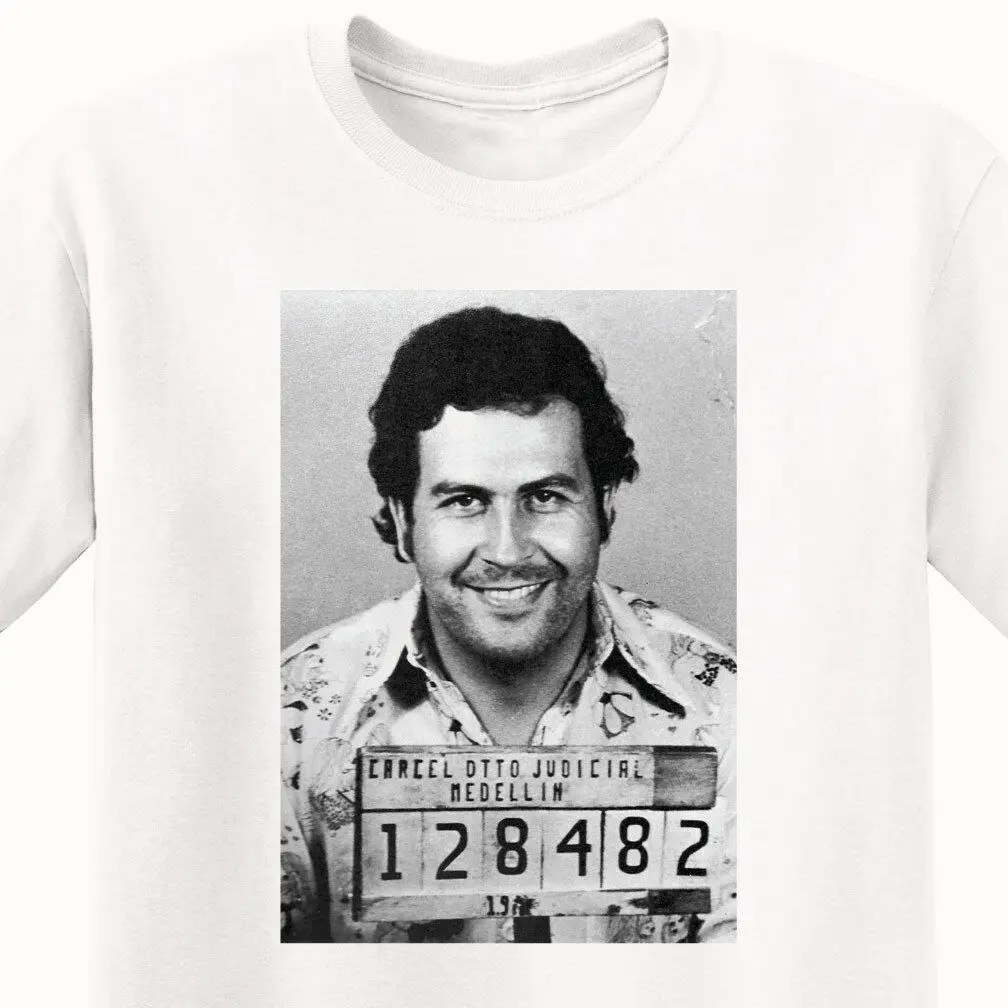 

Pablo Escobar'S Infamous Mugshot 1977- T-Shirt - Men'S White Tee Summer 2019 100% Cotton Normal Custom Design Shirts