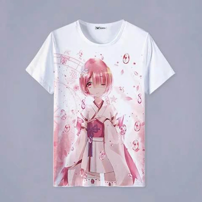 Футболка с надписью Re: Zero Kara Hajimeru Isekai Seikatsu рубашки жизнь в другом мире от нуля