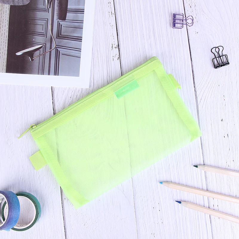 6 цветов прозрачный Сетчатый Чехол карандаш для студентов чехол Карандаш s