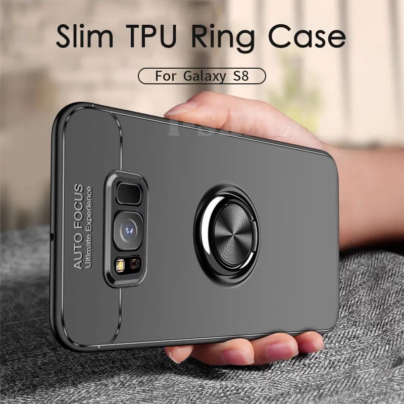 For Samsung Galaxy S8 Plus 360 Magnetic Bracket Finger Holder Stand Matte Soft TPU Case S7 Edge J2 J5 J7 Prime G530 |
