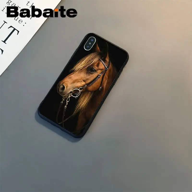 Babaite The Great beauty horse Smart Cover черный мягкий чехол для телефона iPhone 8 7 6 6S Plus 5 5S SE XR X XS MAX Coque Shell