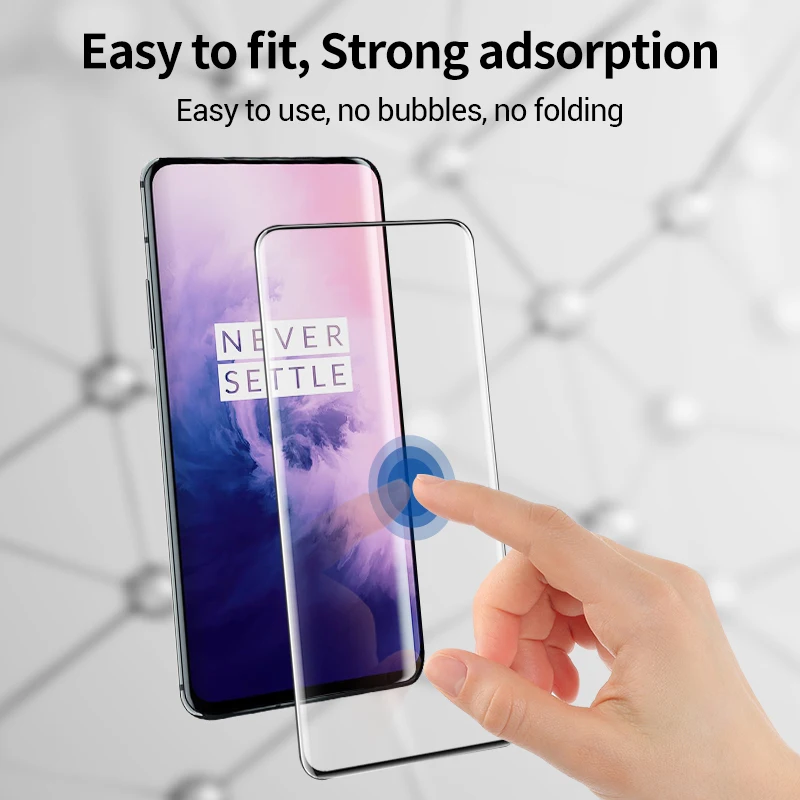 Чехол PZOZ из закаленного стекла с закругленными краями для oneplus 7 pro ультратонкий