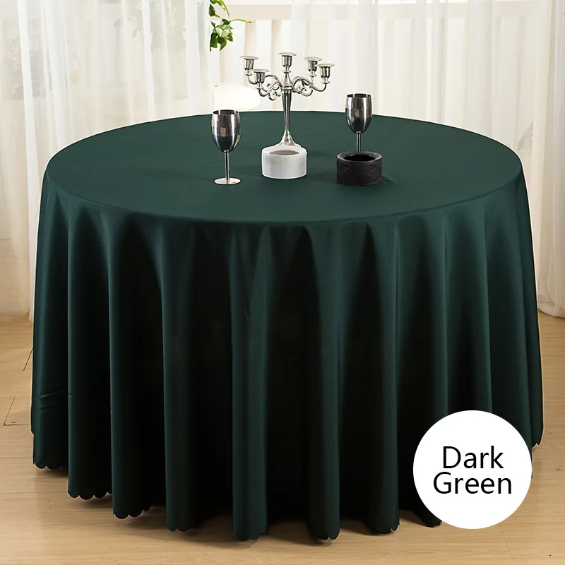 Dark Green Скатерть IHAD, круглая, квадратная, цветная, скатерть, на Рождество, свадьбу, мероприятие, вечерние, для отеля, для украшения дома, для столовой, Полиэстеровая скатерть - Цвет: Dark Green
