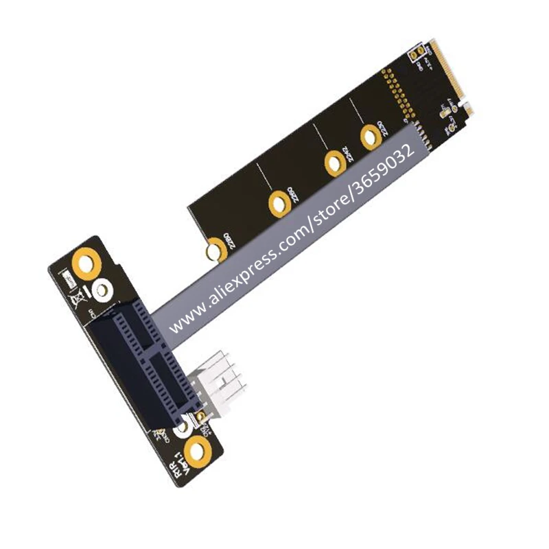 Кабель удлинитель для видеокарты M.2 NVMe на PCIe 1x 16x Riser X11050ti 1060ti 1080ti RX580 NVIDIA AMD A N Card Btc