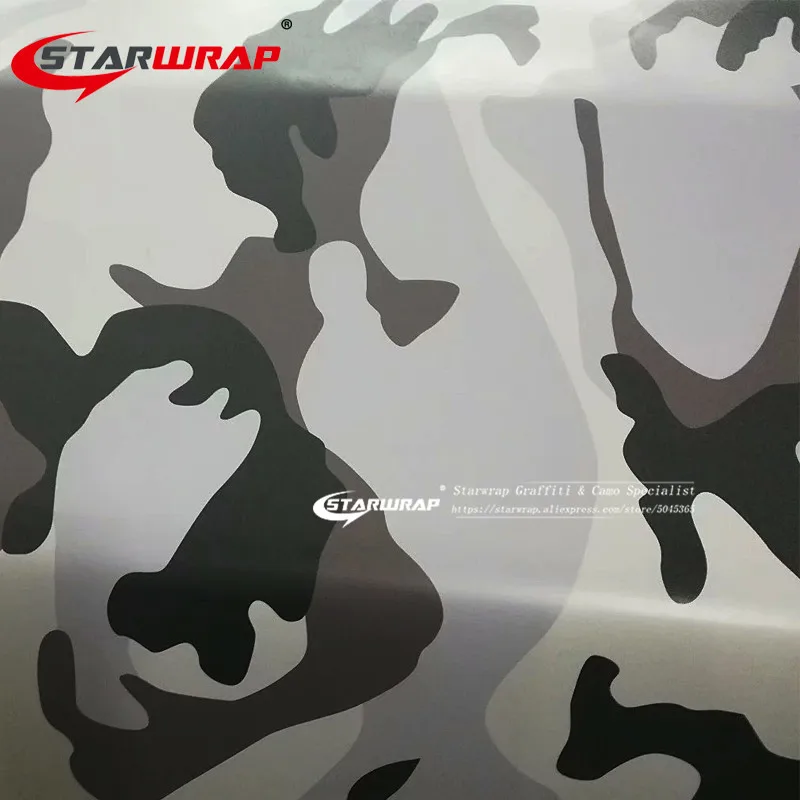 Starwrap белый черный серый пиксель камуфляж большие пятна для автомобиля