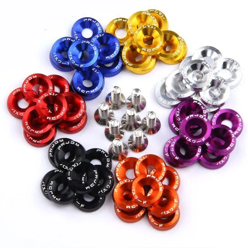 20 шт. M6x20mm красный синий JDM Заготовка алюминиевый брызговик шайба болт моторный
