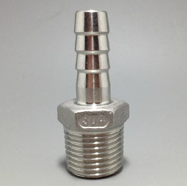 

1/4" Male Thread Tube Hose Barbs Hose Nipple Coupling Pipe Connection 304 Stainless Steel Fittings