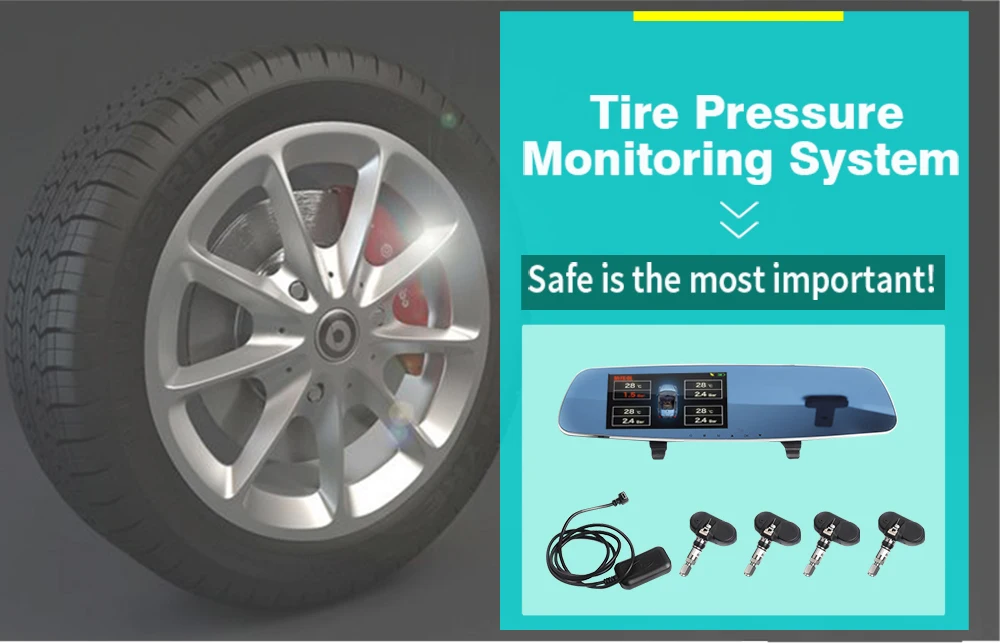 DLCLH DVR зеркало заднего вида HD 1080P TPMS с внешним датчиком диагностический инструмент для автомобиля детектор давления в шинах