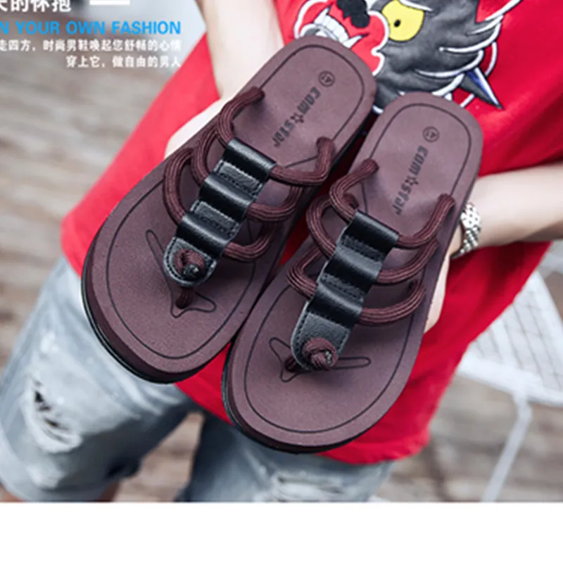 Тапочки мужские летние модные Вьетнамки Мужская Личность нескользящая Мягкая