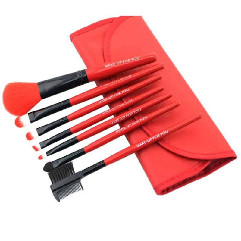 Профессиональный 7 шт./компл. кисти для макияжа 9 цветные тени век бровей Подводка