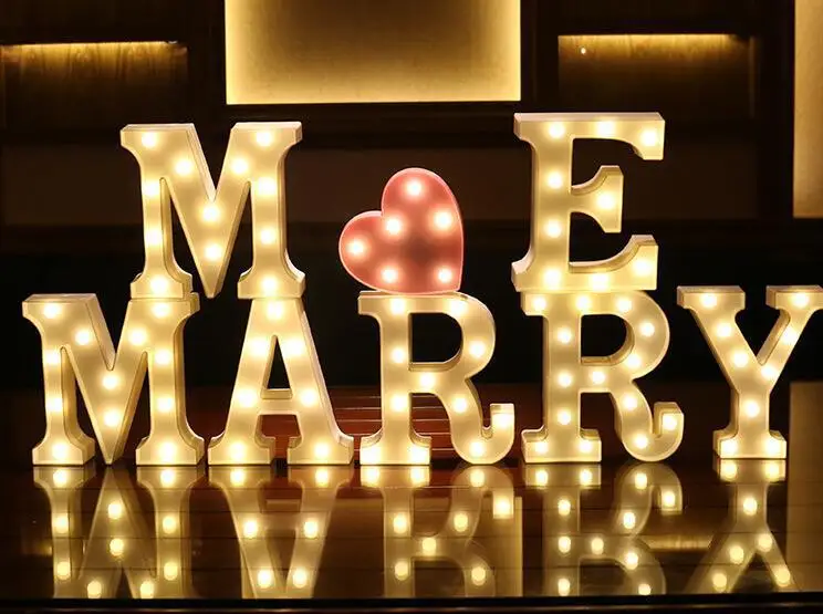HobbyLane DIY Marry Me светодиодный ночник в форме буквы для свадьбы предложение Декор фото реквизит