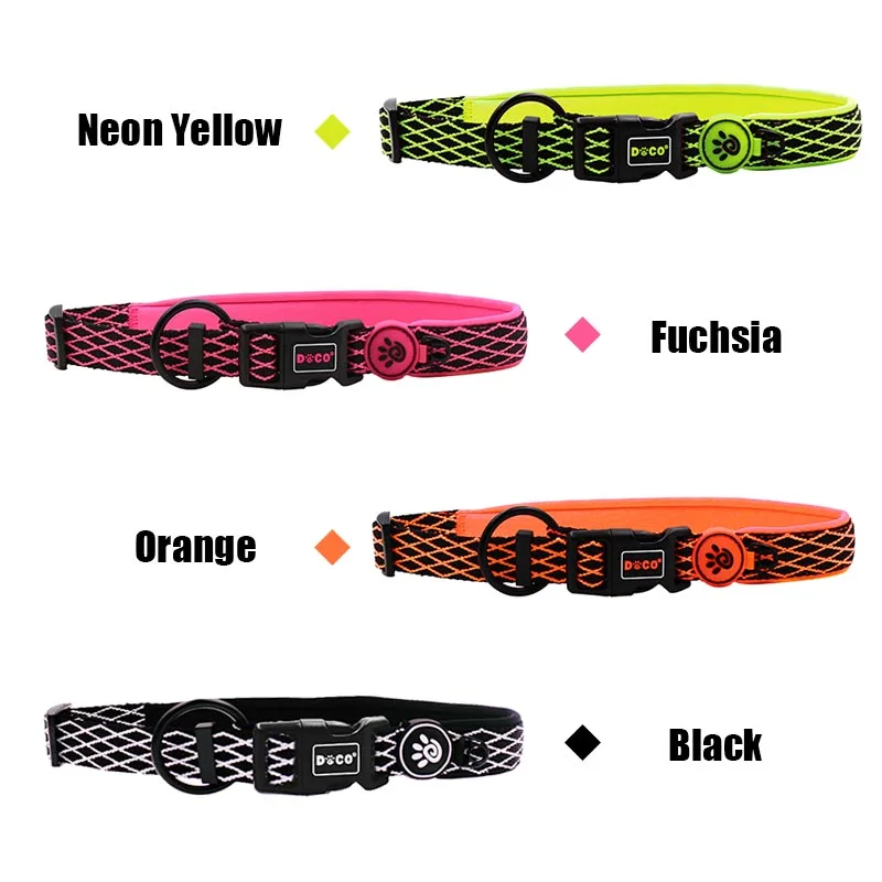 Мягкий ошейник для питомца собаки нейлоновый тренировочный большой в полоску