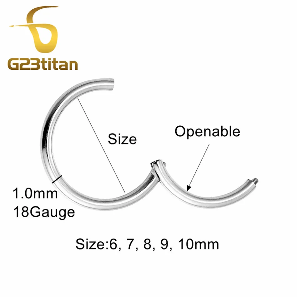 G23titan 18 г шарнирное сегментное бесшовное кольцо для носа Перегородка ухо пирсинг кольцо нос шпильки кольца Generic тело пирсинг ювелирные изделия