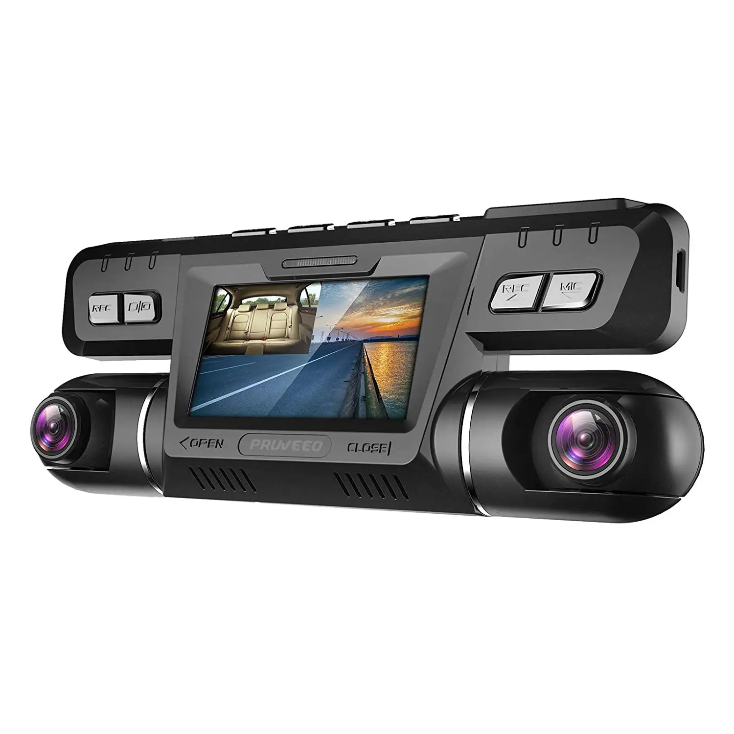 Видеорегистратор Pruveeo B80 с WiFi, 4K Dual 1080P спереди и внутри, видеорегистратор для автомобилей, грузовиков, такси