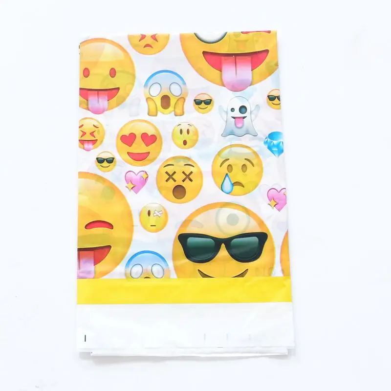1 PCS С Днем Рождения вечерние Минни Мышь Baby Shower скатерть тема мультфильма для детей сувениры Tablecover светящееся украшение 108*180 см - Цвет: Emoji