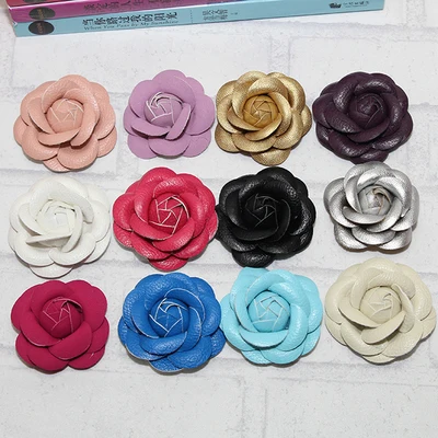 5 шт. в партии чехол для сотового телефона DIY искусственная кожа Камелия цветок