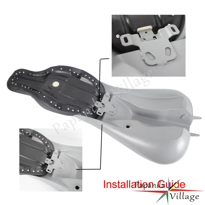 Гладкие чехлы для сидений двух человек черные Harley Touring