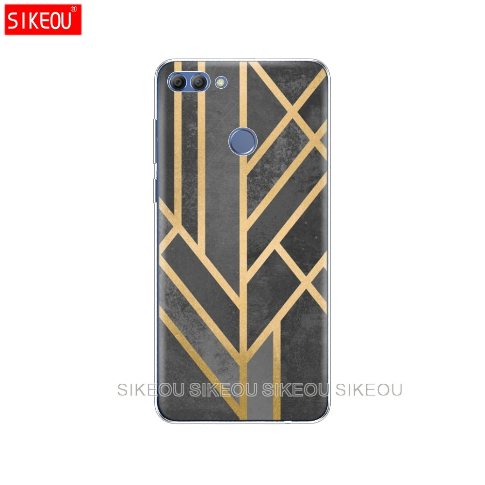 33638 Silicone Case For Huawei p smart Case Cover Enjoy 7S Case For psmart Back Cover Full 360 Protective Soft Tpu cute - Цвет: 33638