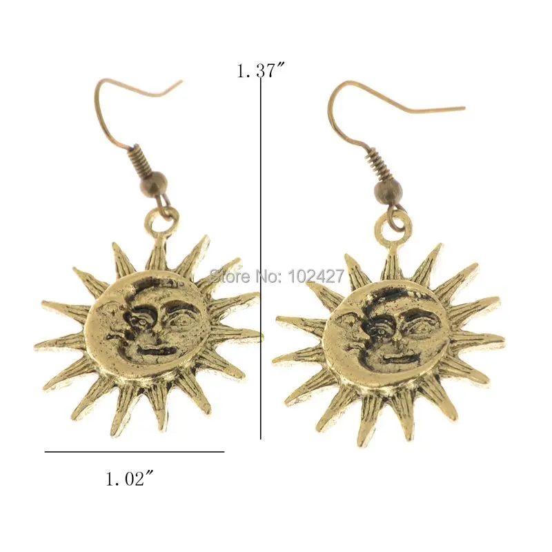 Новые стильные модные ретро Висячие серьги Винтажные Sun Moon для женщин Brincos