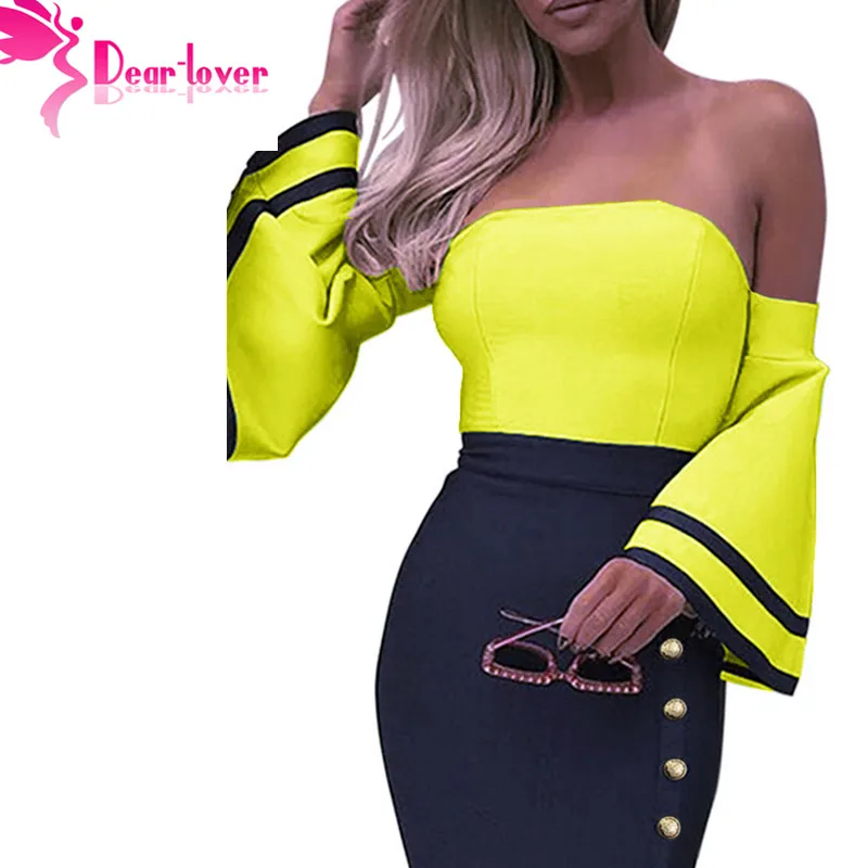 Dear Lover 2019 сексуальное женское летнее Клубное платье без бретелек синее лоскутное