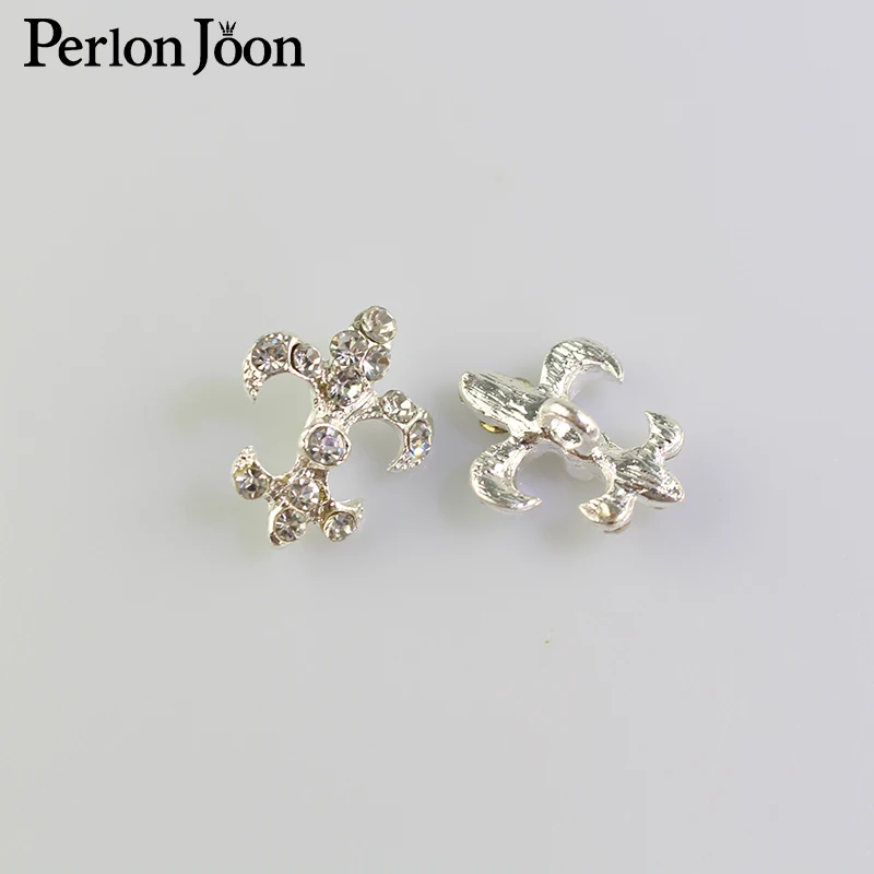 10 шт. 15*19 мм Мини якорь горный хрусталь Посеребренная Кнопка металлическая