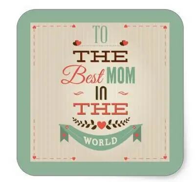 

1.5inch Happy Mother's Day Retro Greeting Square Sticker
