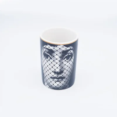 Toothbrush Cup 1 Винтаж Fornasetti аксессуары для ванной комнаты Набор керамическая чашка держатель для зубной щетки мыло диспенсер путешествия мыло держатель шампунь бутылка для ванны - Цвет: Toothbrush Cup 1