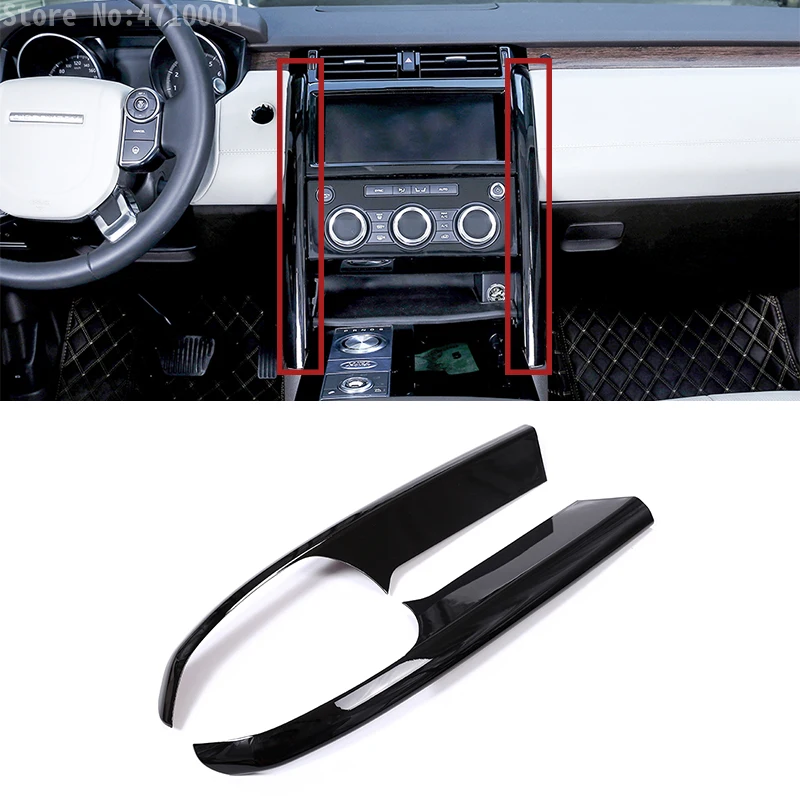 Gloss Black ABS Center Console Side Decoration Strips Trim Accessories For Land Rover Discovery 5 LR5 2017 Car-styling 2pcs