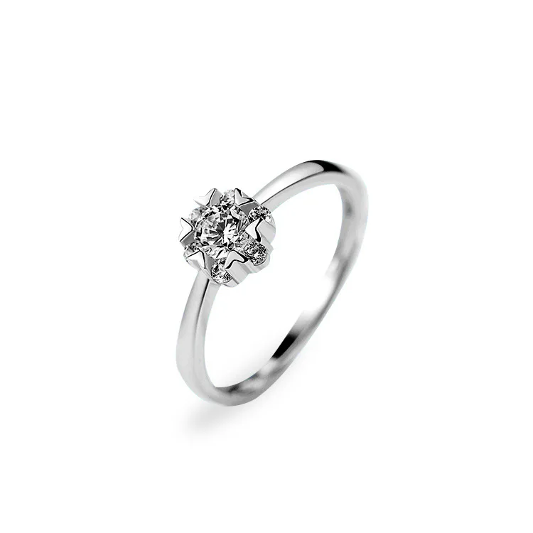 

Flyleaf 925 Sterling Silver Rings For Women Shiny Luxury Cubic Zirconia Open Ring Femme Fine Jewelry Student Loves' Gift Wedding