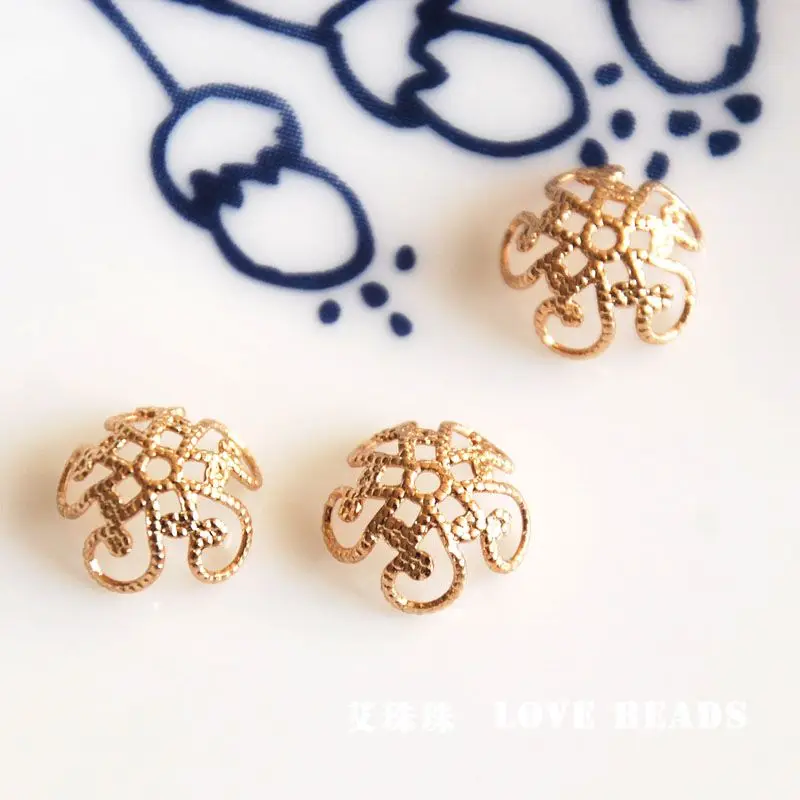 Оптовая продажа 4 шт./лот позолоченные бусины для изготовления ювелирных изделий