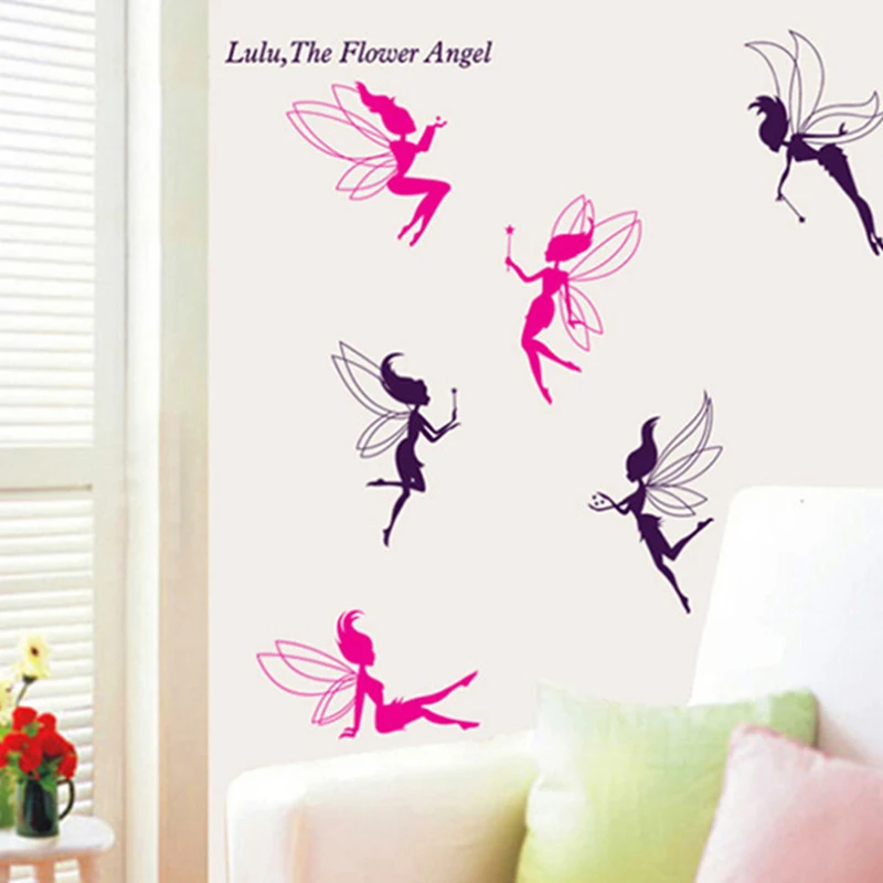 Мультяшная шестислойная Настенная Наклейка &quotФея&quot для детей девочек домашний
