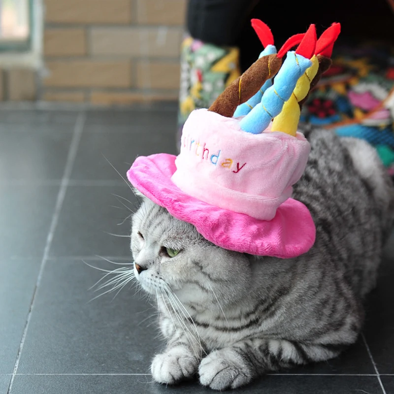 Счастливый день рождения Pet бейсболка с кошкой колпачок для кошки Рождество Фестиваль аксессуары для домашних животных милые шапки товары для котов котенок аксессуар на голову