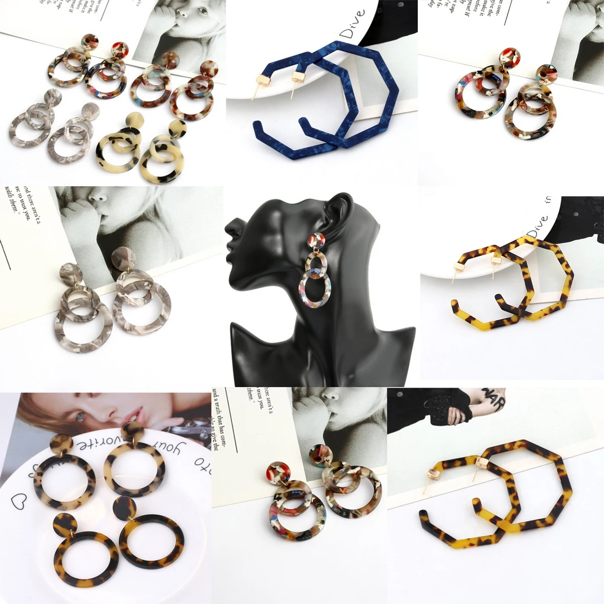 2019 новые акриловые серьги для женщин Свадебные украшения Boho элегантные