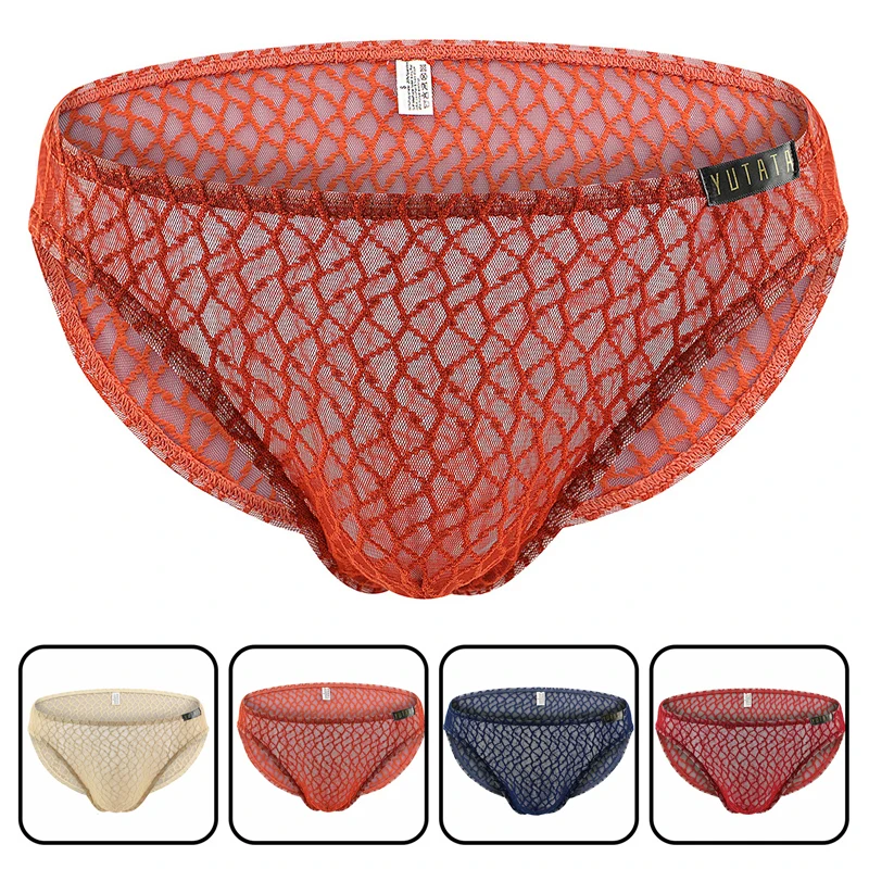 Мужские прозрачные трусы сексуальное нижнее белье с прозрачной кружевной сеткой