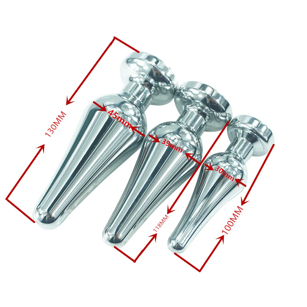 Большой металлический анальный фаллоимитатор диаметром 45 мм и длиной 130 анальная