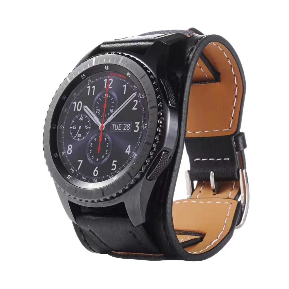Браслет из натуральной кожи для часов samsung galaxy Watch 46 мм 42 gear S3 Frontier huawei watch GT Сменный
