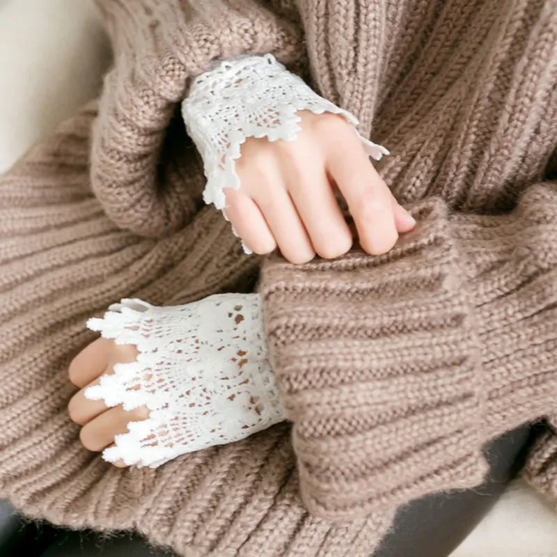 1 пара кружевные наручные рукава полые поддельные манжеты Элегантные Перчатки