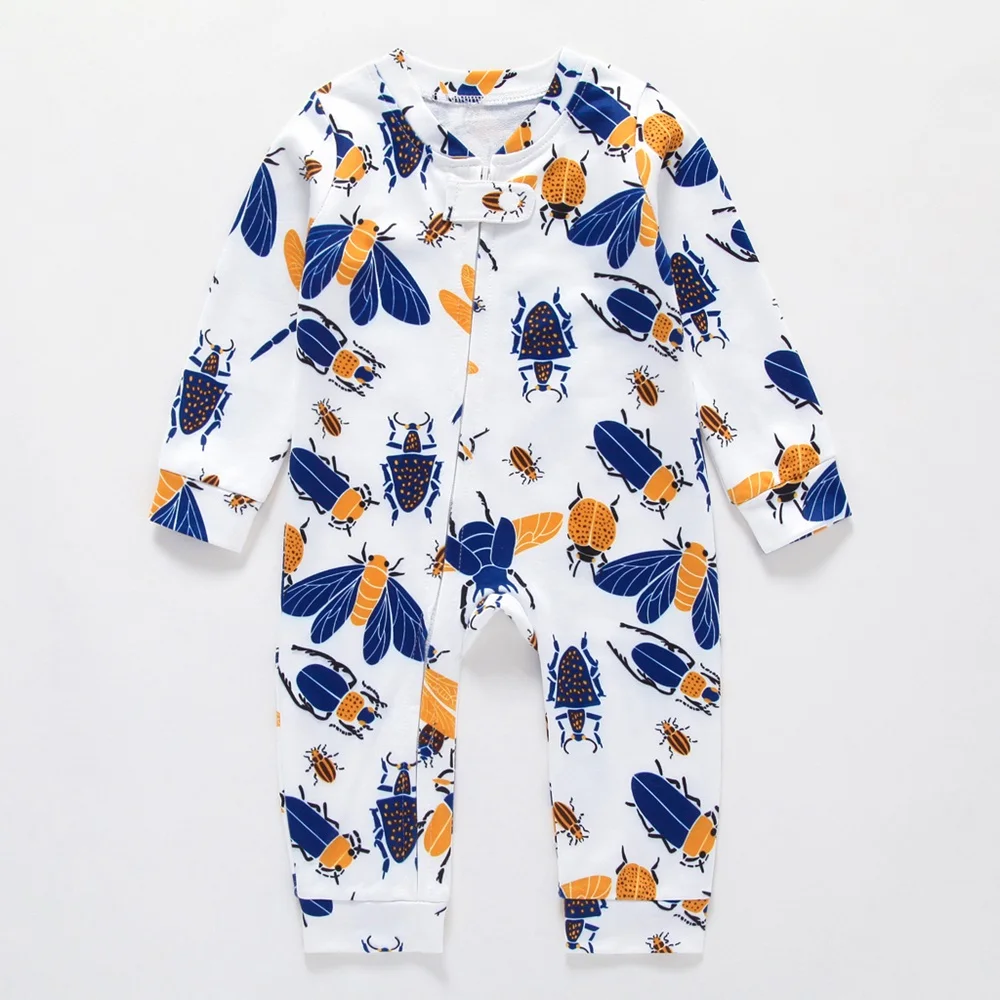 New Kids Infant Baby Boy Clothes Long Sleeve Zipper Winter Autumn Bee Romper Jumpsuit Sunsuit Cotton Warm Cotton Outfit 0-2T