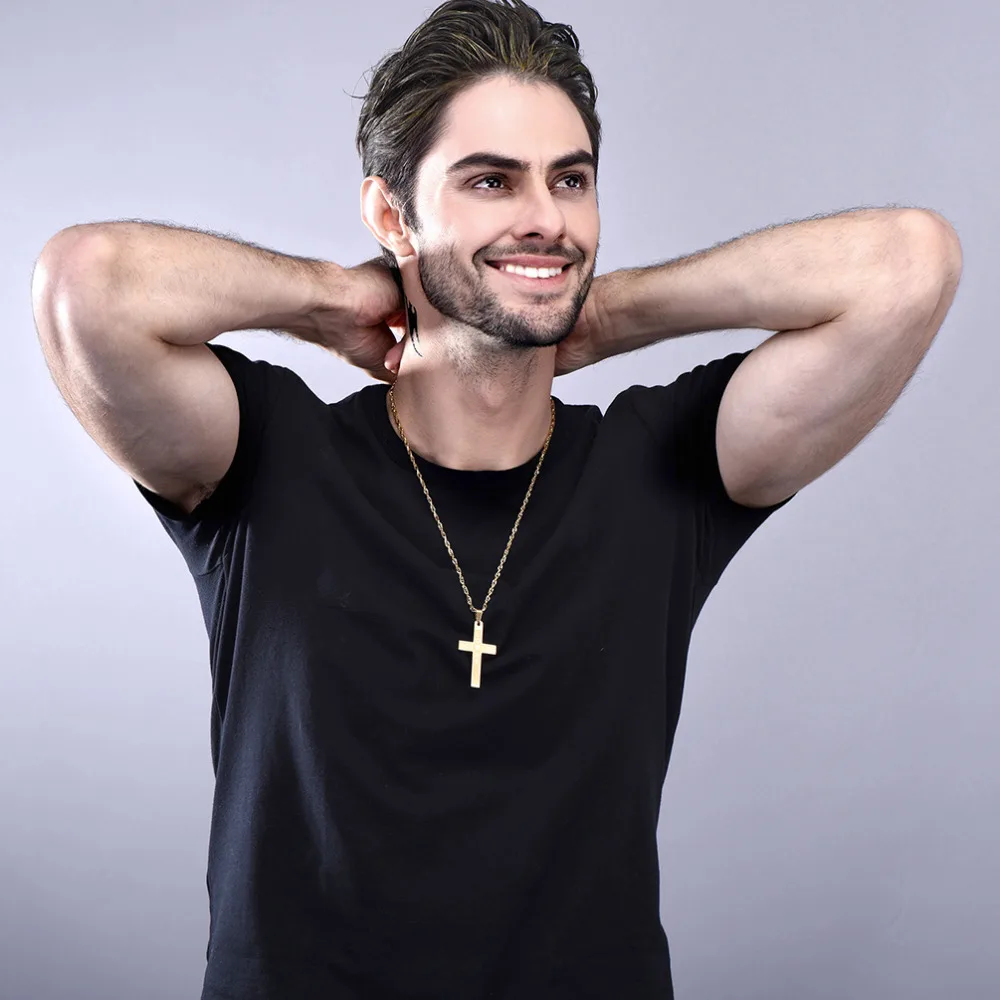 PRO Сталь крест кулон Цепочки и ожерелья Нержавеющая сталь цепи Бог любит вас Для