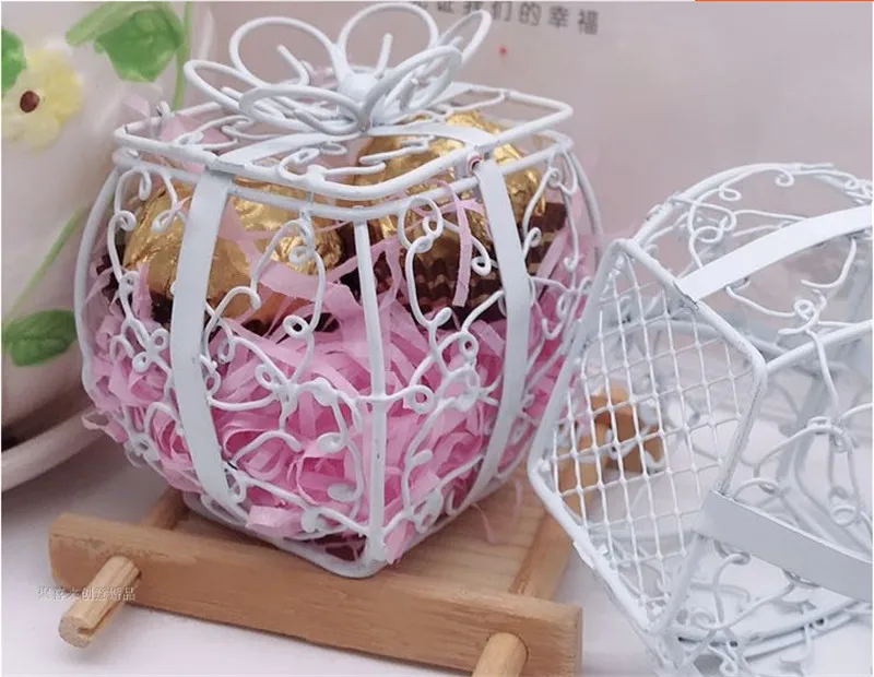 Коробка конфет Европейский творческий кованого железа клетка для птиц квадратная маленькая ремесла