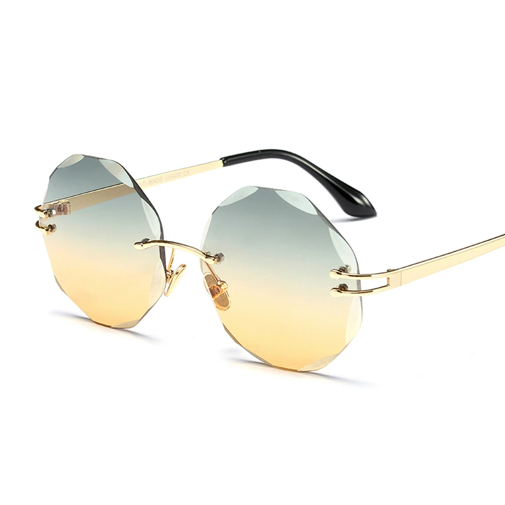 Mayev бескаркасных очки женские круглые ретро моды 2018 коричневый розовый без