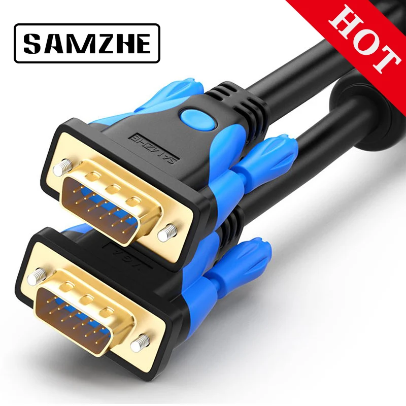 SAMZHE 1080P VGA кабель Позолоченный разъем 1,5 м VGA кабель 2 м 3 м 5 м для компьютера проектор монитор экран