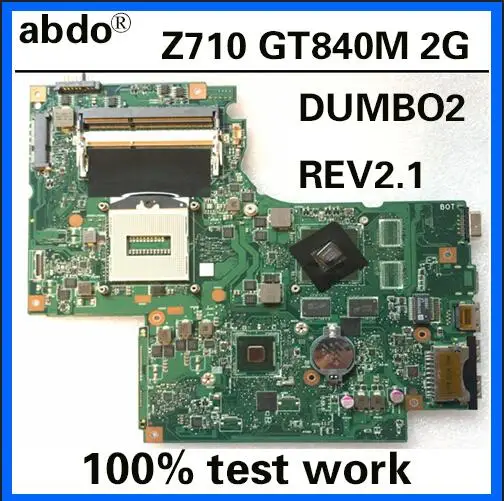 DUMBO2 REV2.1 для lenovo Ideapad Z710 ноутбук материнская плата SR16D HM86 PGA947 DDR3 GT840M 2 ГБ комплексное тестирование на работу