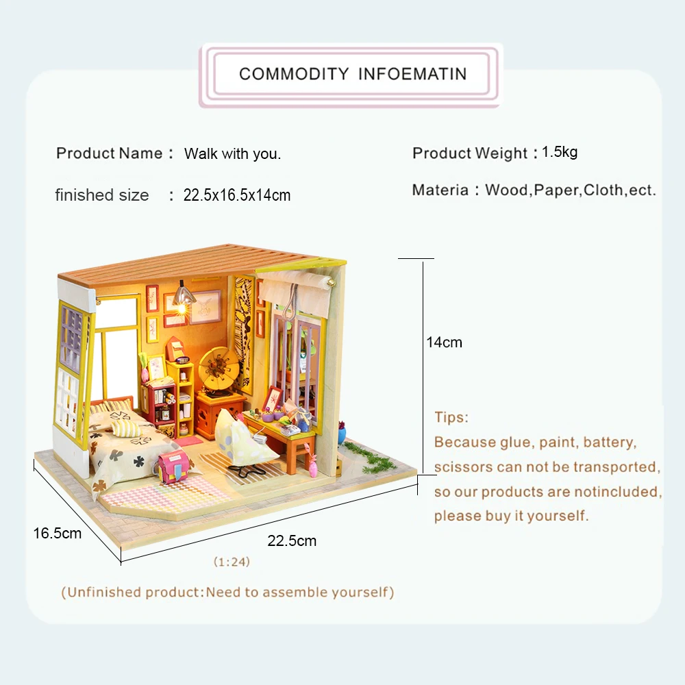 Cutebee Каса кукольный дом мебель миниатюрный кукольный домик DIY миниатюрный дом комната коробка театр игрушки для детей Каса кукольный домик S03B
