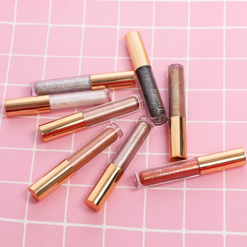 8 цветов жидкие тени для век макияж глаз хайлайтер блеск губ мерцающие блестящие