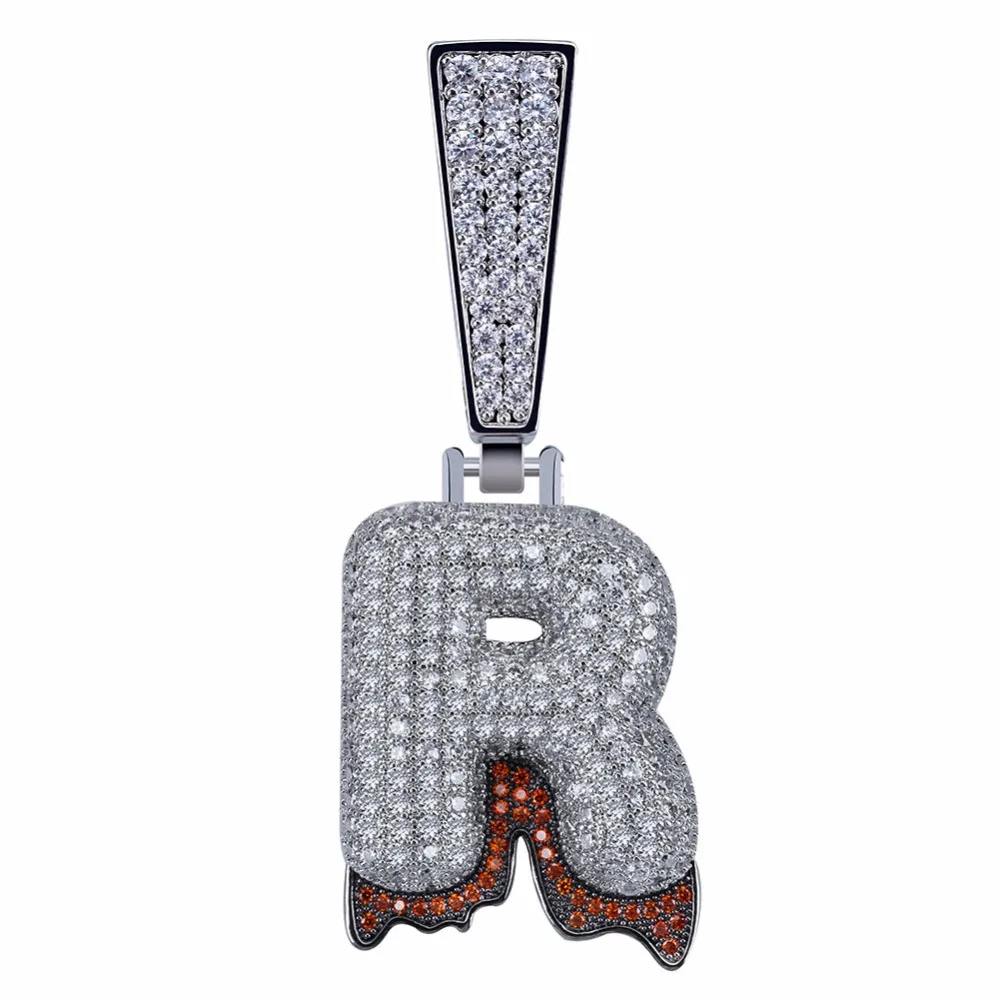 С большой пряжкой на лодыжке подвески-буквы ожерелья Bling льдом с фианитами