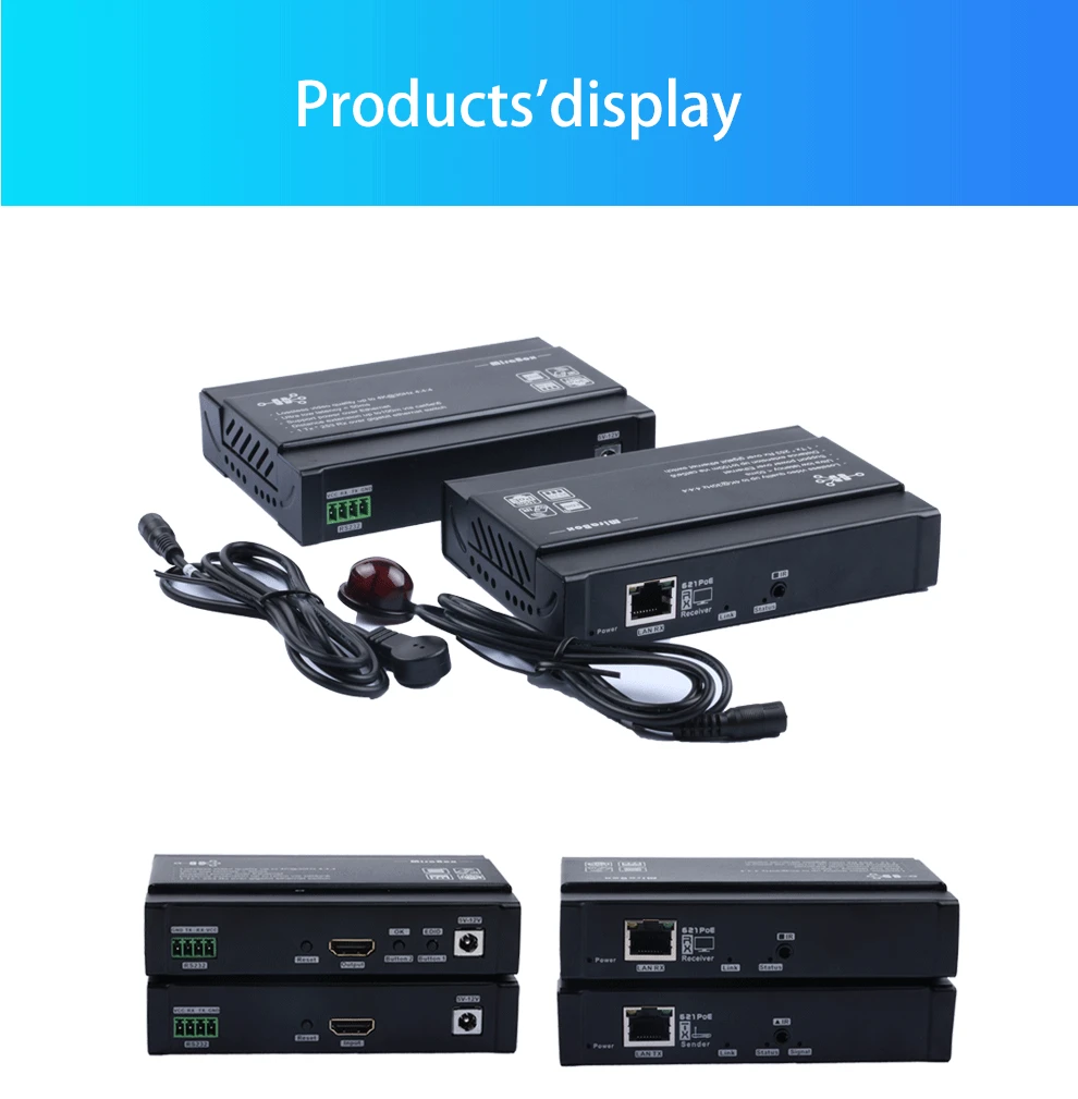 Mirabox HDMI по ip удлинитель POE поддержка 4K 30 Гц с низкой задержкой dolby audio 7 1 channal IR control
