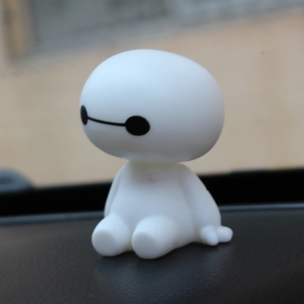 Автомобильный Стайлинг, пластиковый робот Baymax, качающаяся голова, фигурка автомобиля, украшения для салона автомобиля, большой герой, кукла, игрушки для интерьера