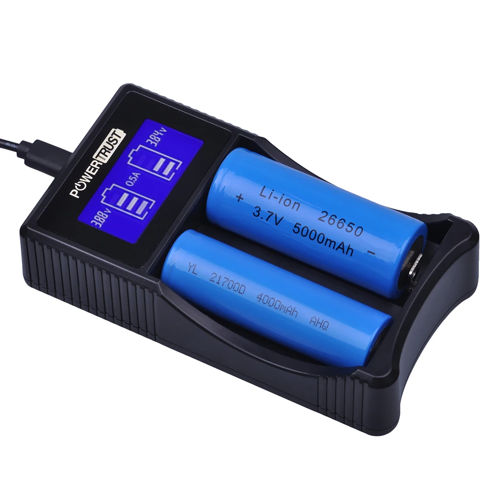 18650 зарядное устройство, lcd универсальное интеллектуальное USB двойное зарядное устройство 18650 для литий-ионного аккумулятора 26650 22650 18500 18350 17670 17500