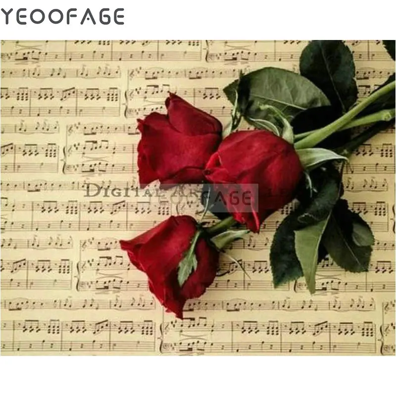 Алмазная вышивка "Сделай сам" картина "Крестиком" Красная роза 5D стразы Домашний декор.